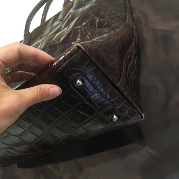 Roberto Cavalli Croc Embossed Leather Tote - Picture 3 of 8